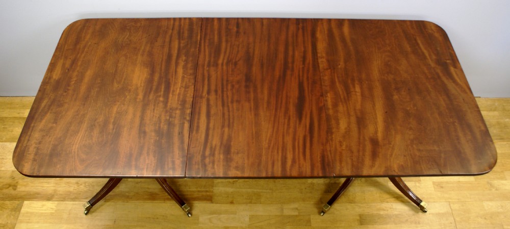 A 19th century twin pedestal dining table