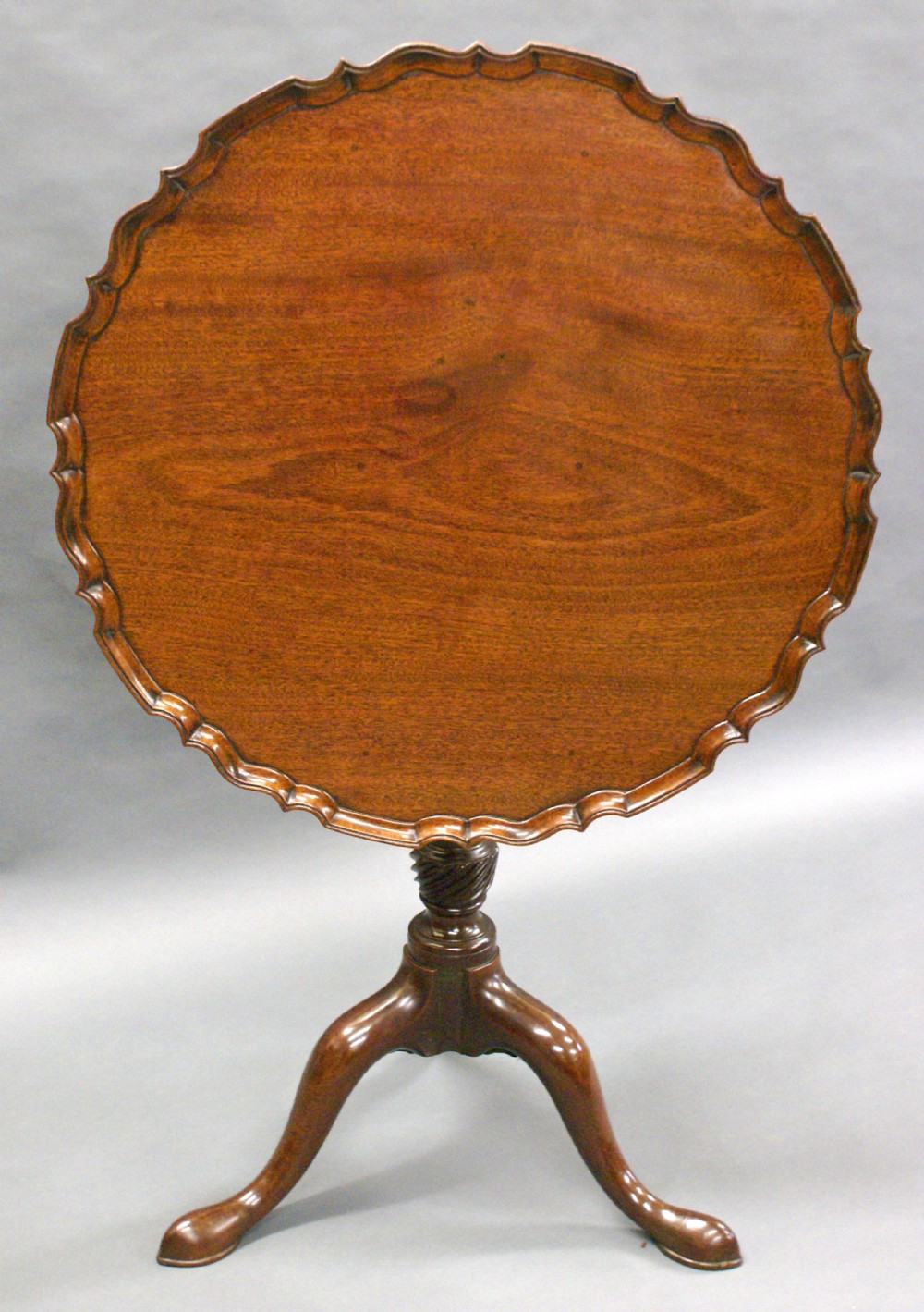 A George III mahogany, piecrust tripod table
