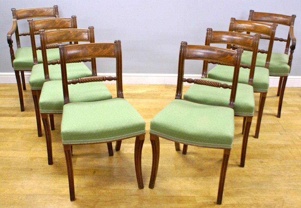 A set of 8 regency period mahogany dining chairs