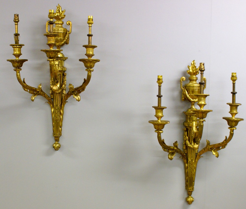 A superb pair of Late 19th century wall lights