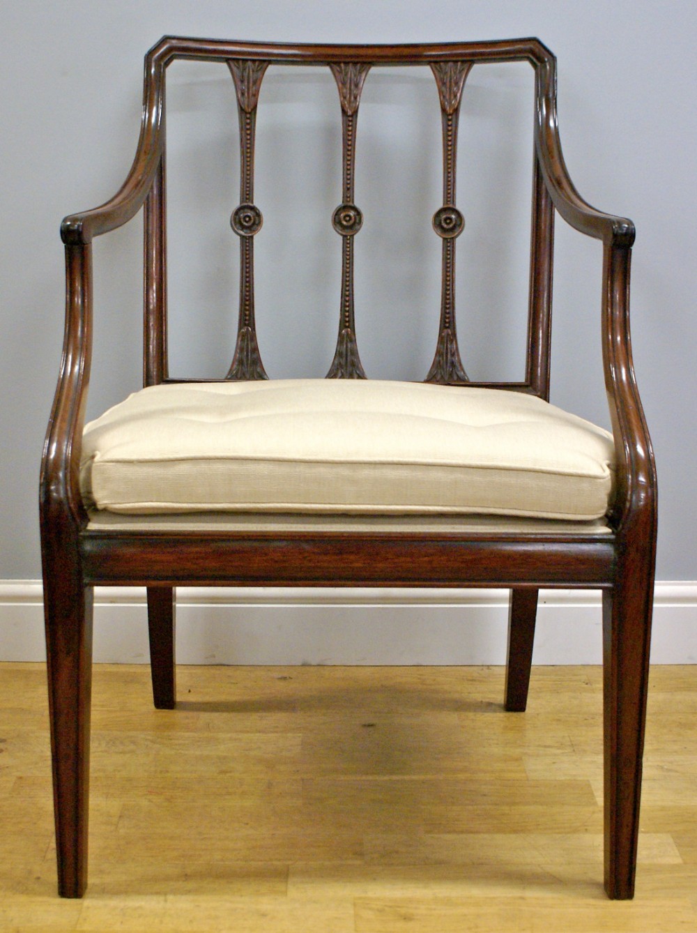 A Hepplewhite period Cuban mahogany arm chair