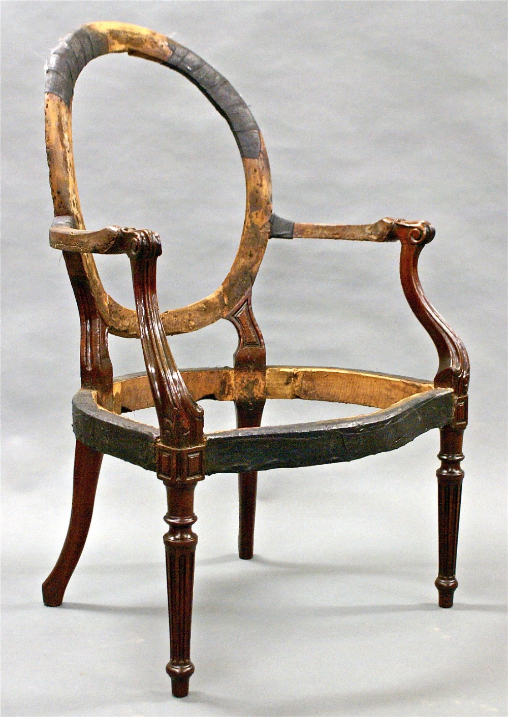 George III Hepplewhite period mahogany armchair in the French manner
