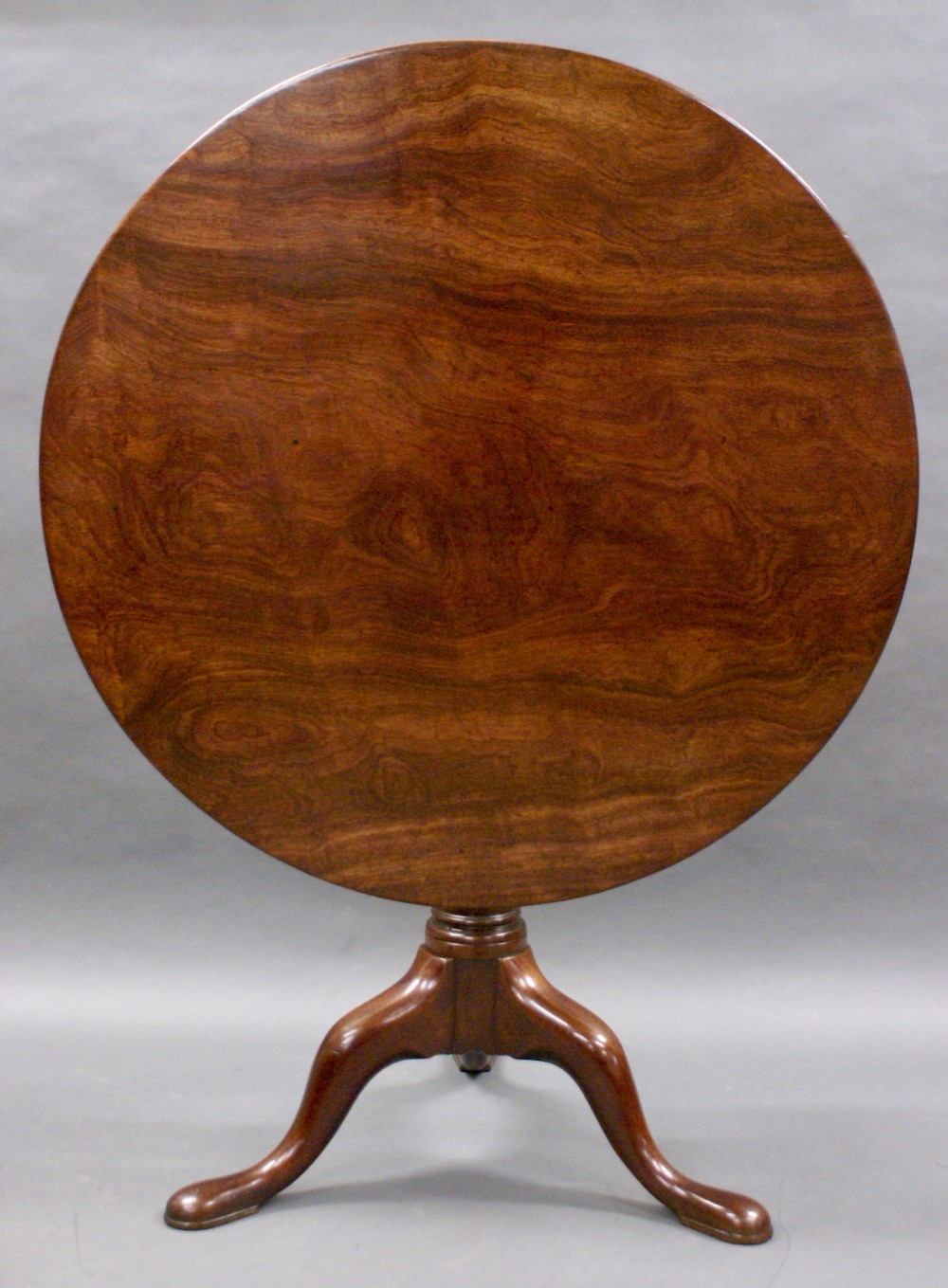 A large Cuban mahogany, George III tripod table