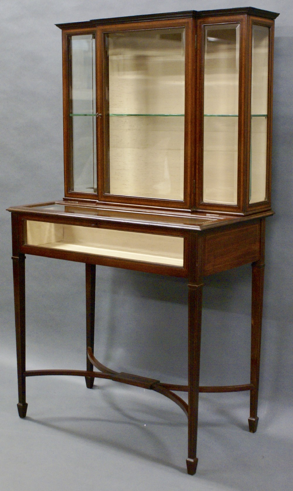 An Edwardian inlaid Bijouterie cabinet