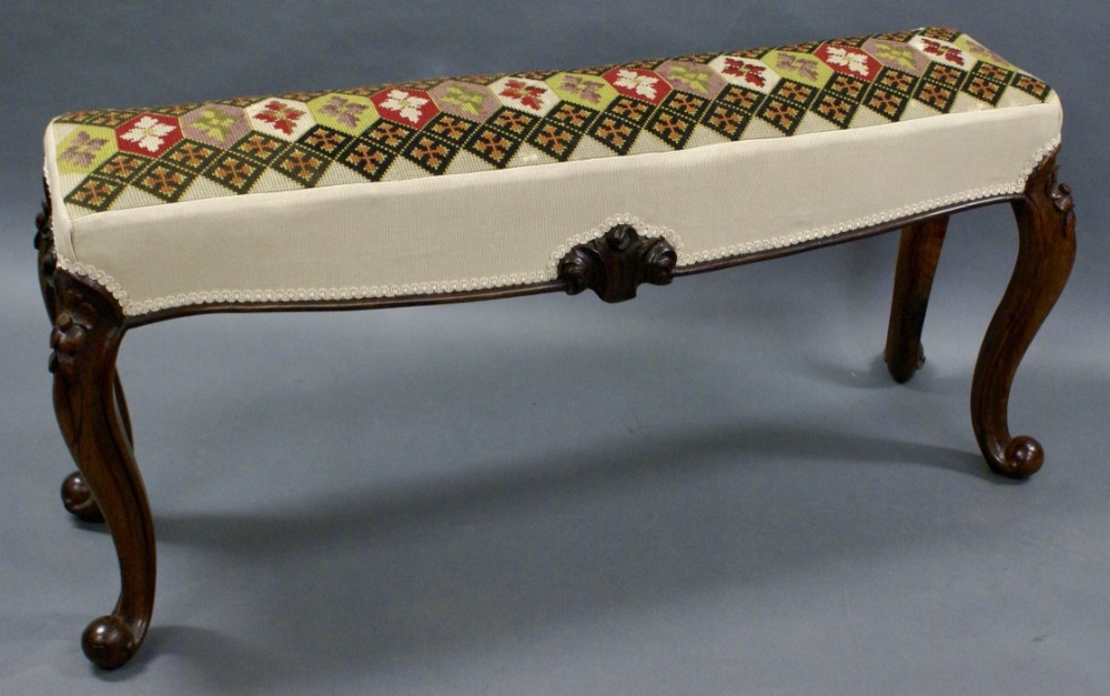 A rosewood cabroile leg stool of unusual proportions