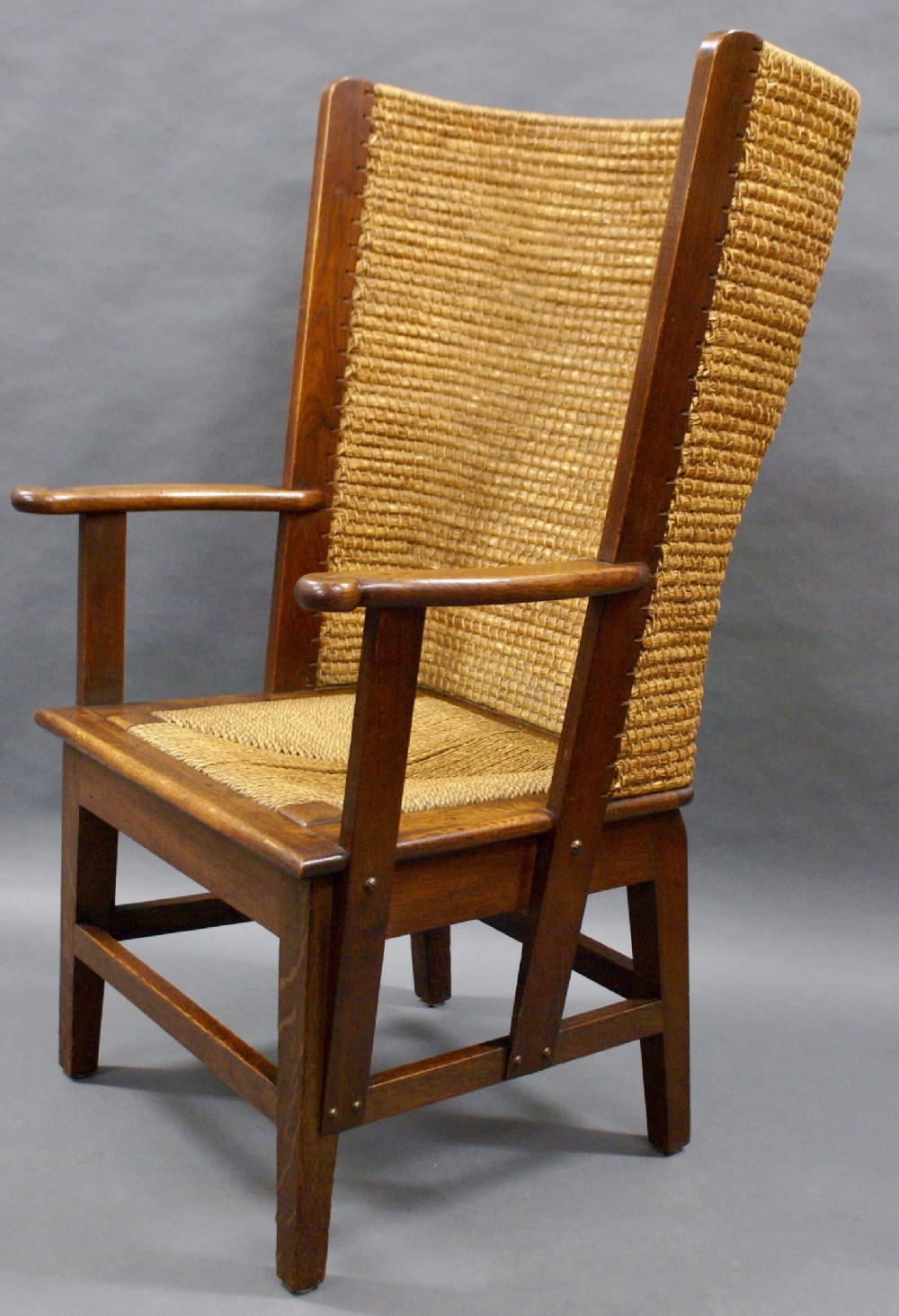 A late 19th century  oak framed  Orkney chair