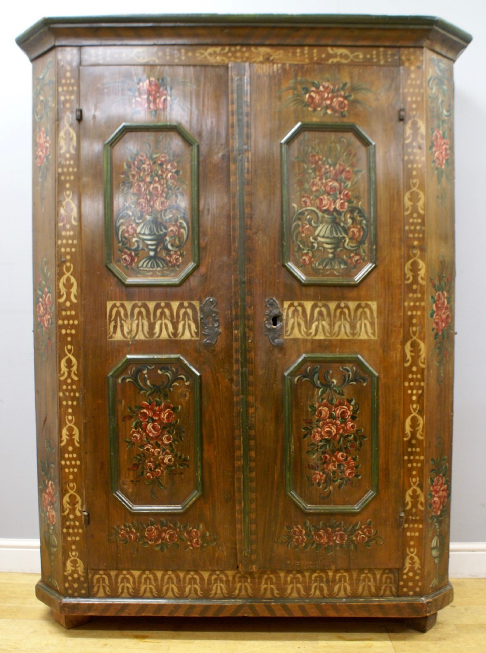 An 18th century Gustavian decorated cupboard