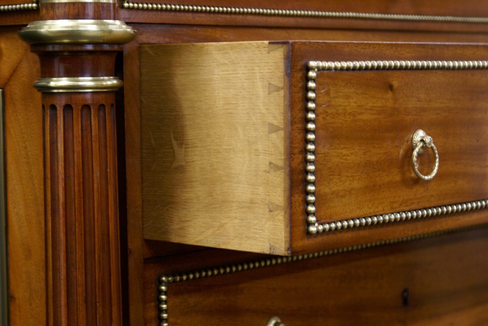 A fine French mahogany semainier (tall chest) View VII