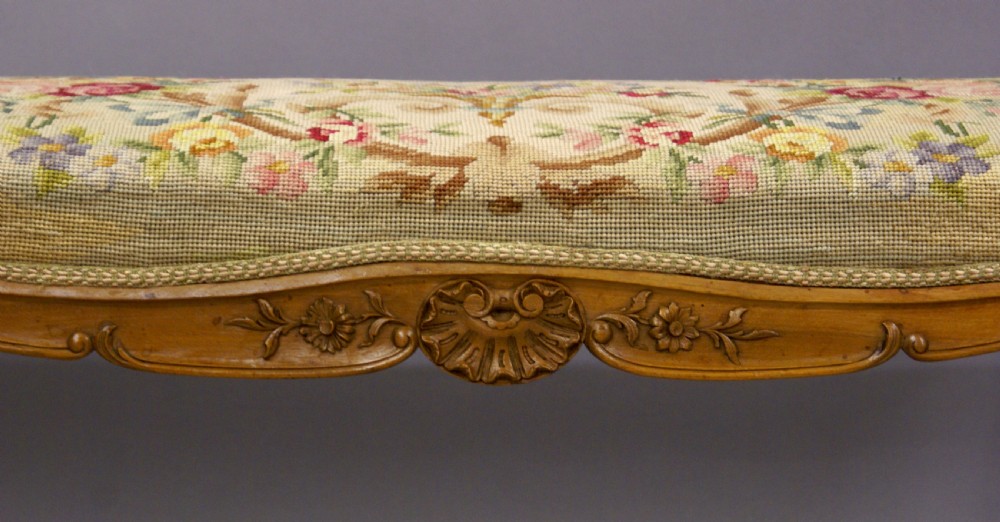 A Victorian stool with tapestry upholstery View IV