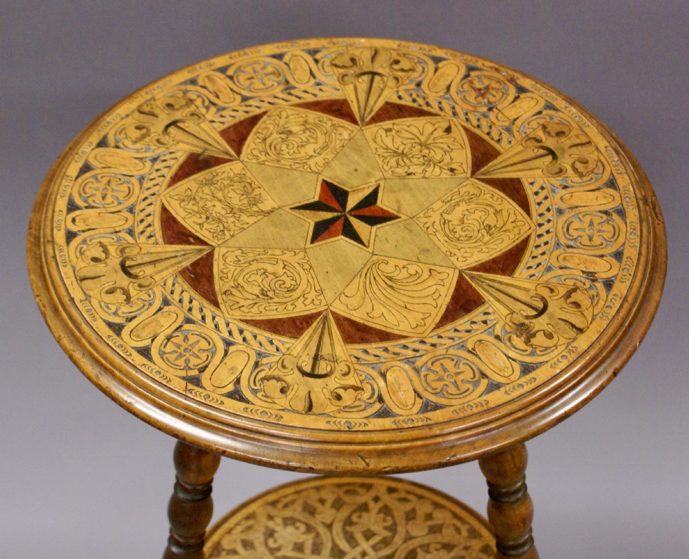 An interesting pen and poker work tripod table View II