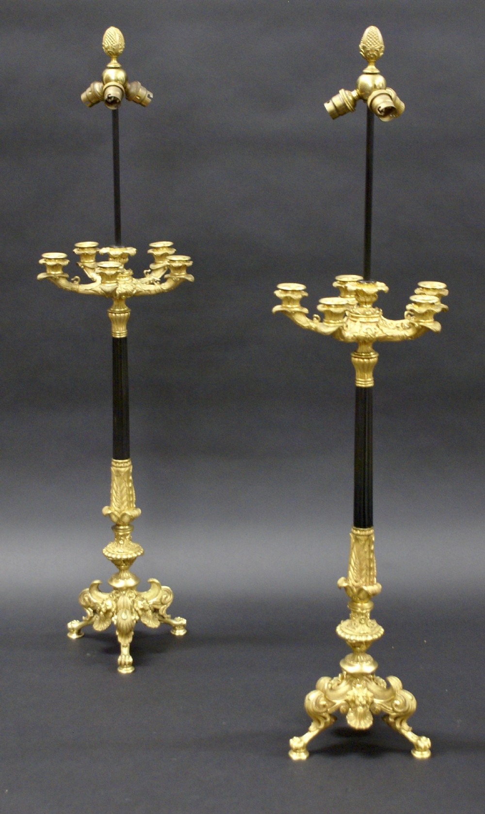 A superb pair of 19th C French ormolu candelabra