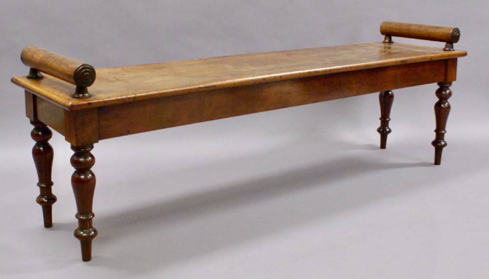 A very large mahogany hall bench View III