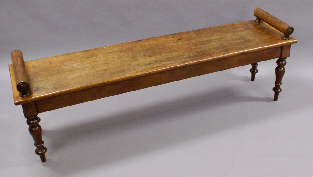 A very large mahogany hall bench View VI