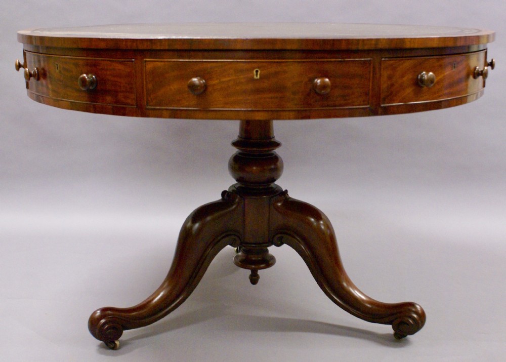 A mid 19th century mahogany drum table View II