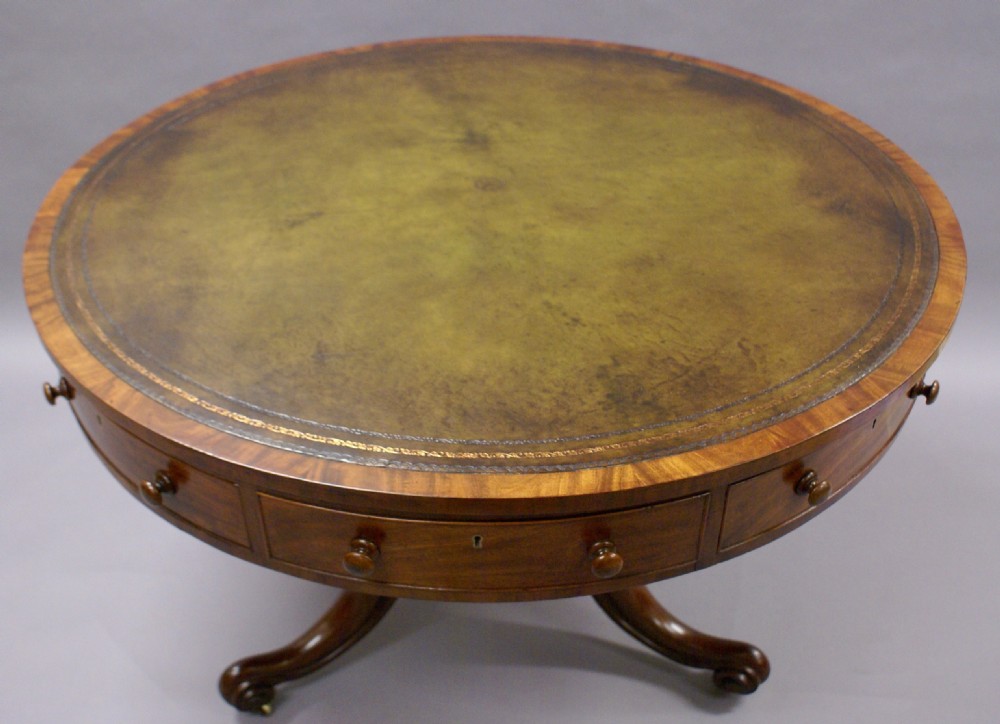 A mid 19th century mahogany drum table View IV