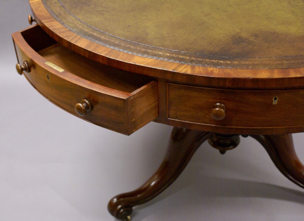 A mid 19th century mahogany drum table View V