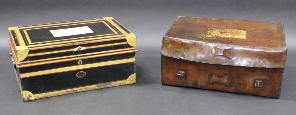  A Colonial Metal Dispatch Box in a leather case View III