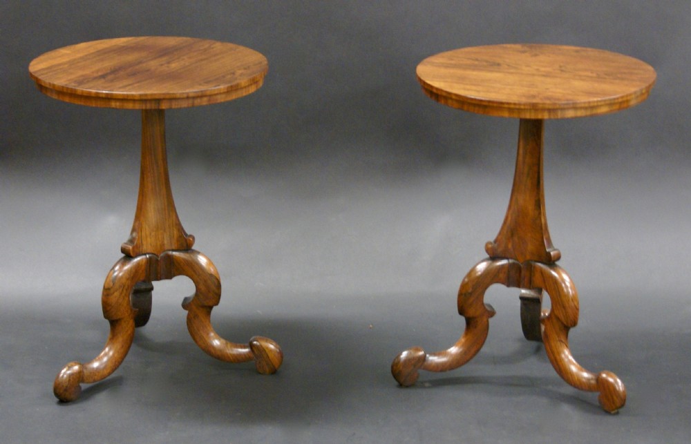 A pair of Victorian rosewood tripod tables View IV