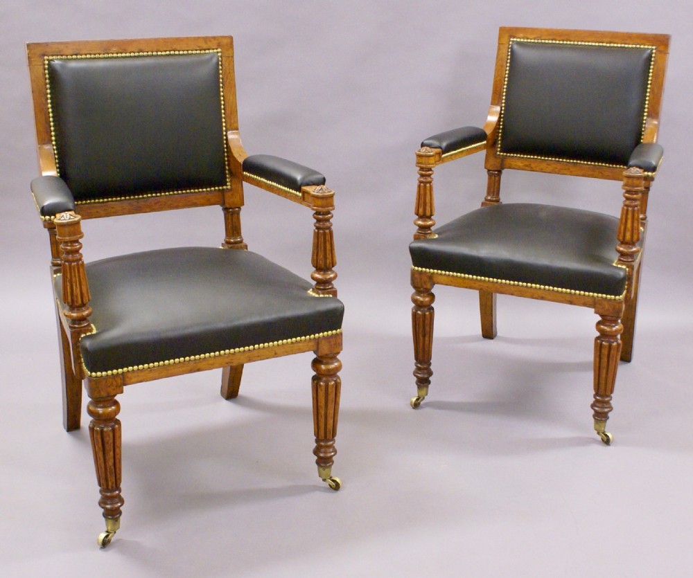 A fine pair of arm chairs in the manner of Gillows