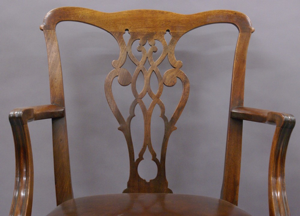 A mahogany, Chippendale period arm chair View V