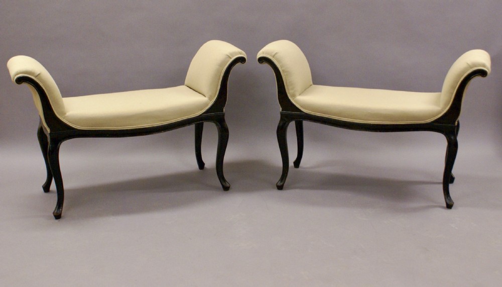 A pair of ebonised window seats View III