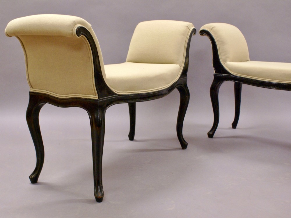 A pair of ebonised window seats View IV
