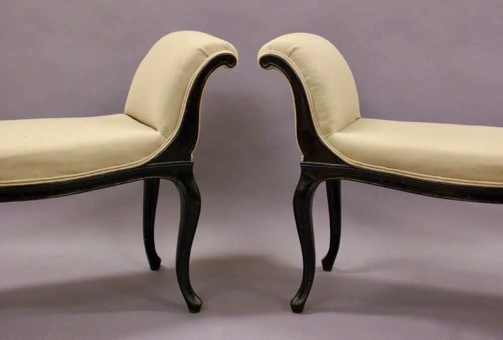 A pair of ebonised window seats View V