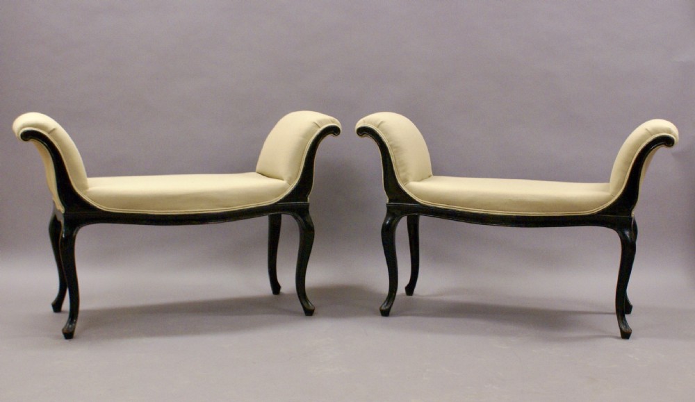 A pair of ebonised window seats View VII