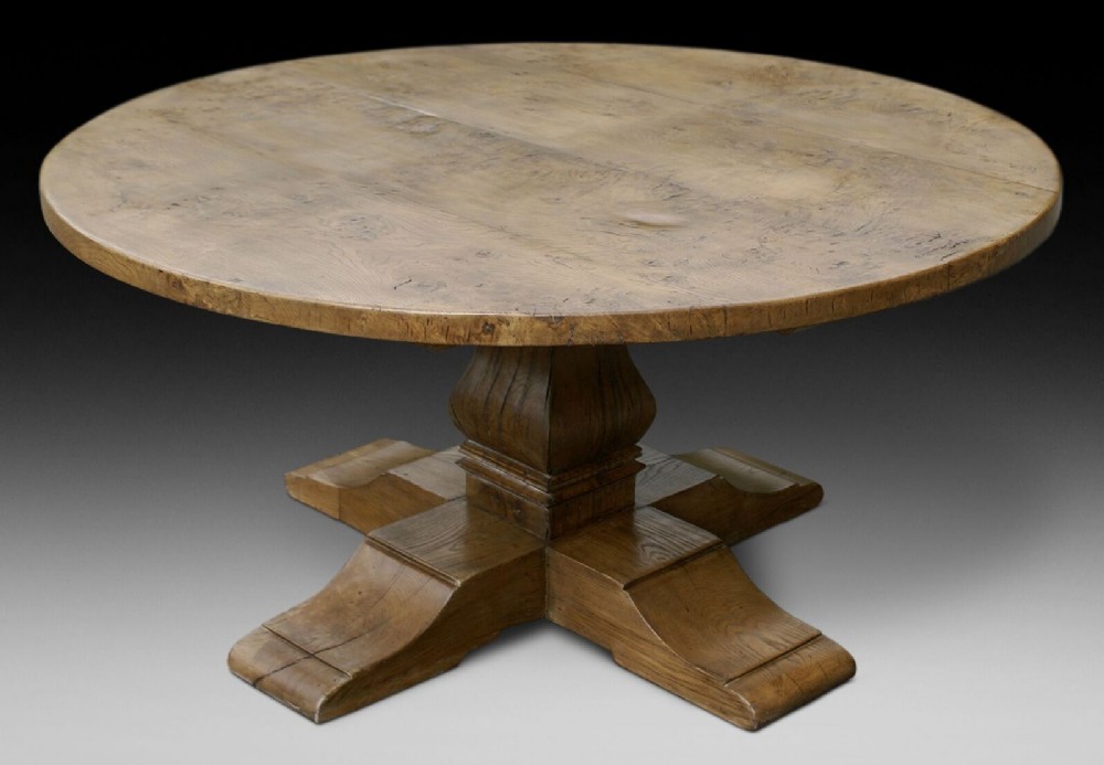 A large pollard oak dining table