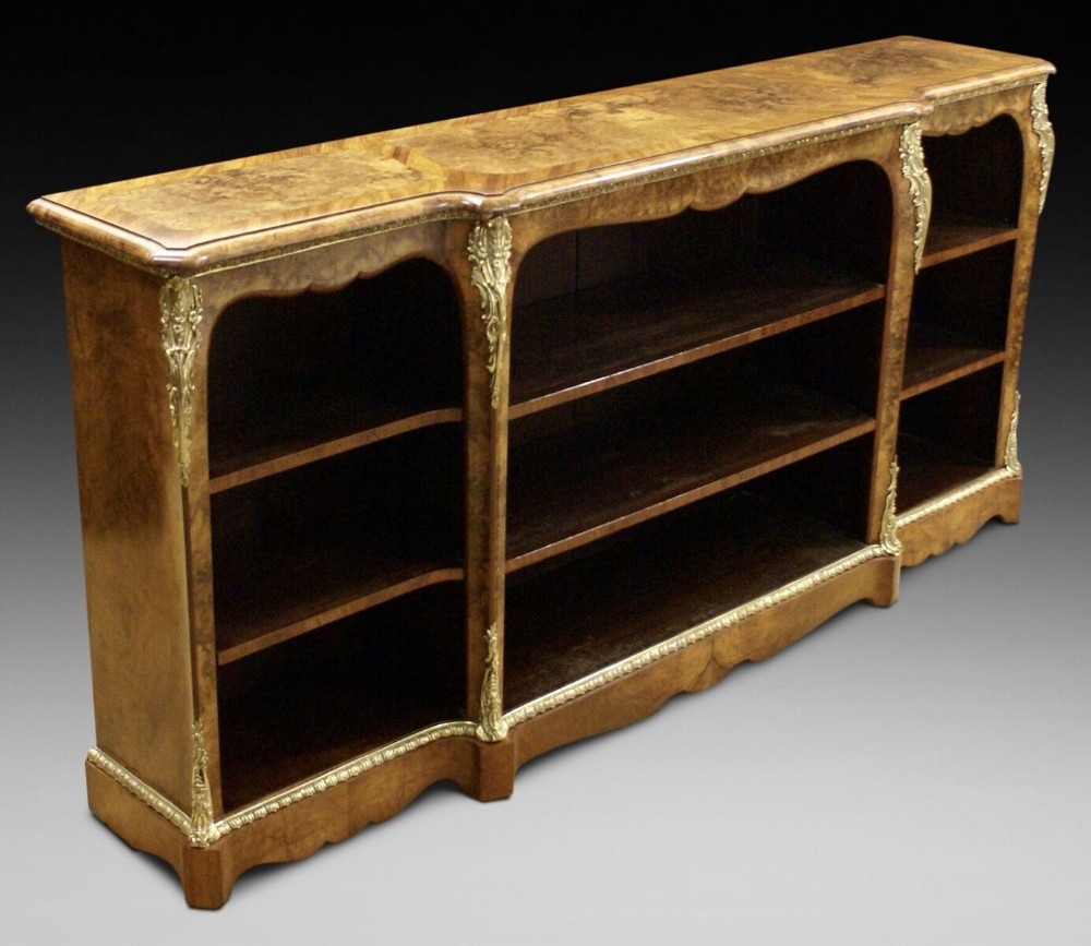 A fine quality Burl walnut and ormolu bookcase
