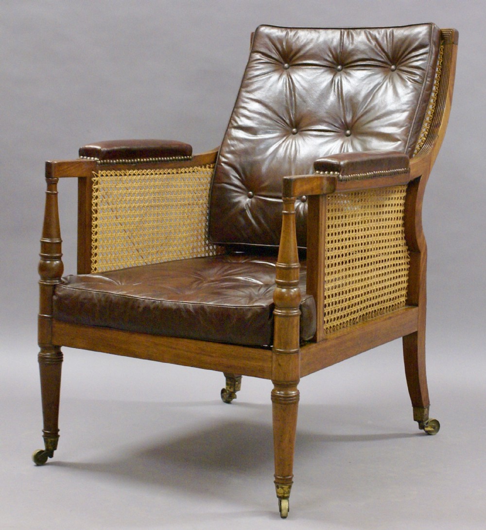 A Regency mahogany bergere chair