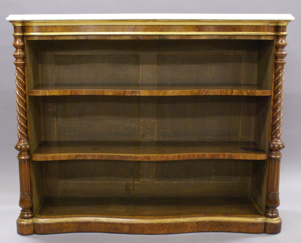 A walnut open bookcase by T.Seddon View V