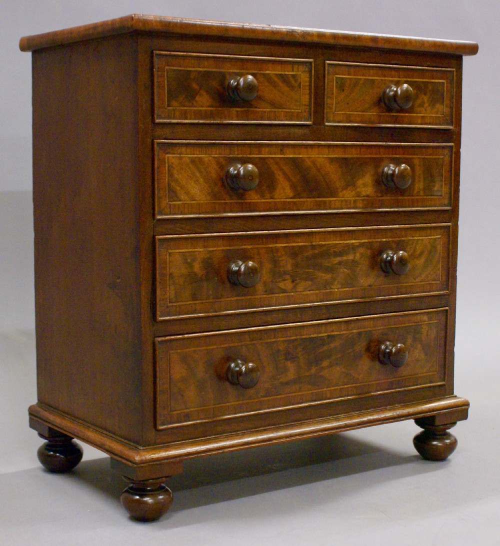 A miniature George III chest of drawers
