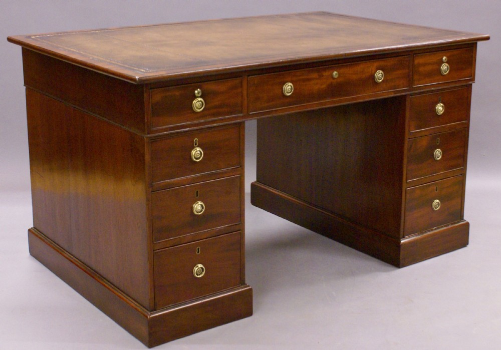 A George III mahogany partners desk View IV