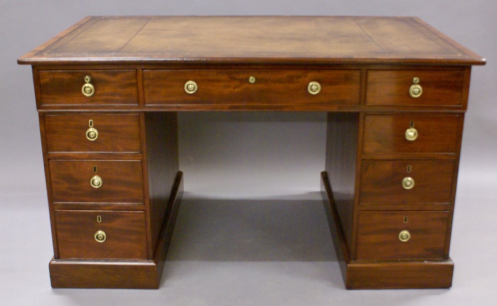 A George III mahogany partners desk View V
