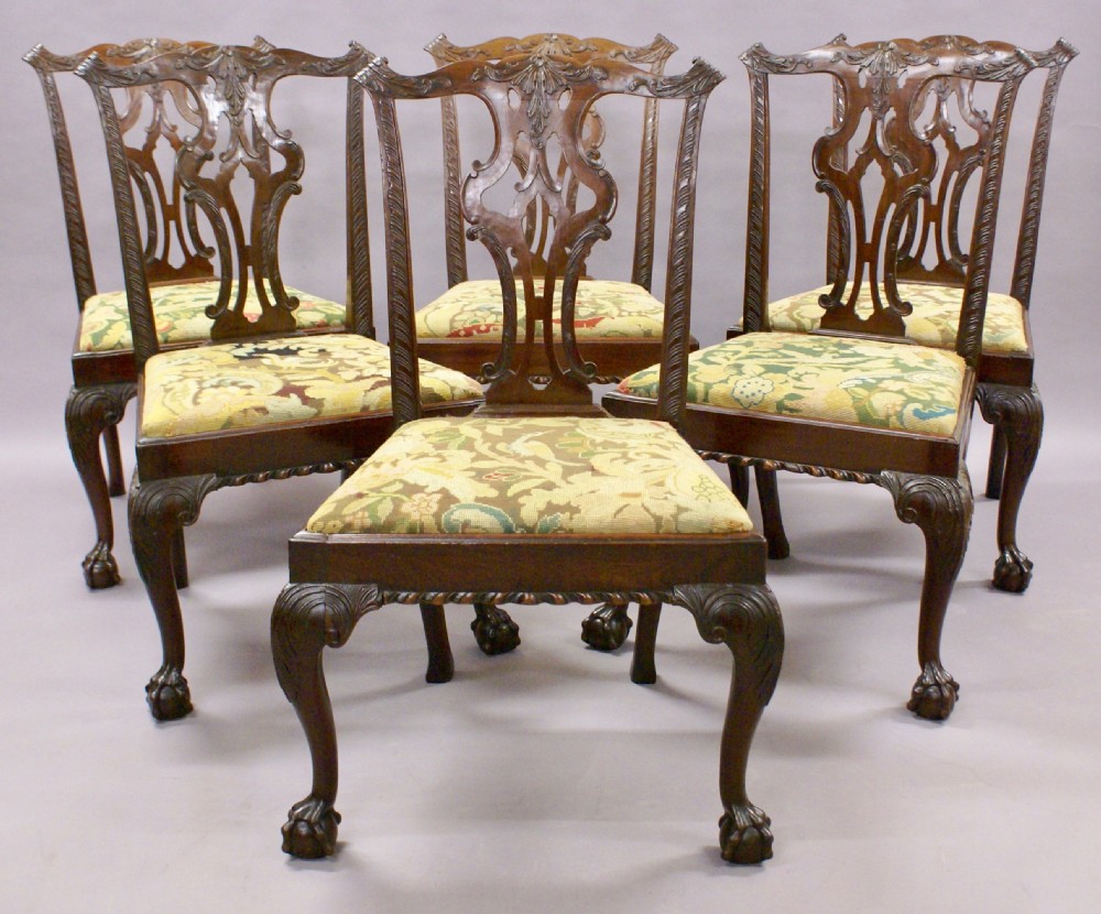 A superb set of 6 Chippendale period chairs View V