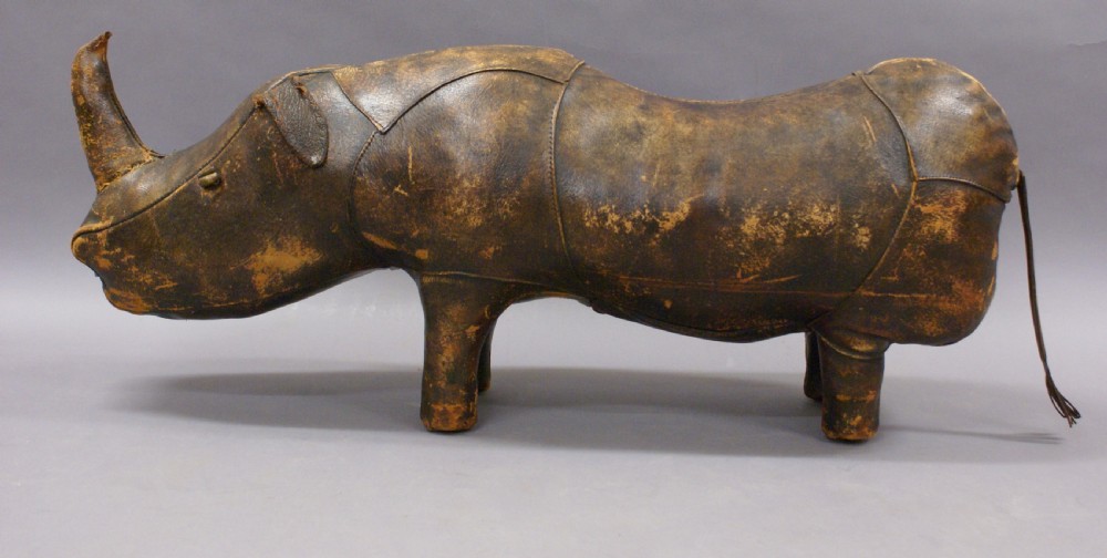 A Liberty's Leather 1920's  Rhino Footstool 