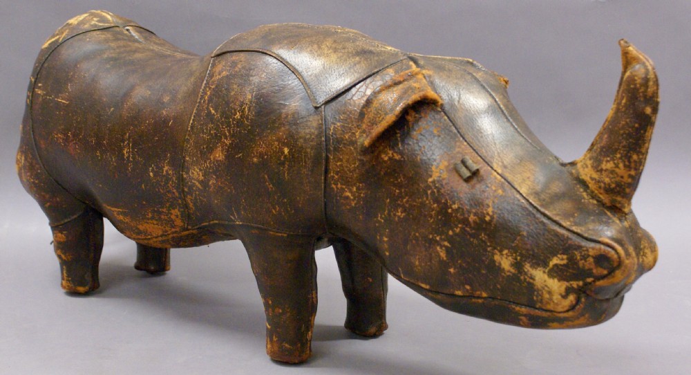 A Liberty's Leather 1920's  Rhino Footstool  View III