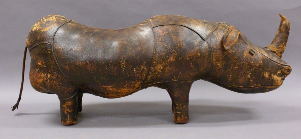 A Liberty's Leather 1920's  Rhino Footstool  View IV