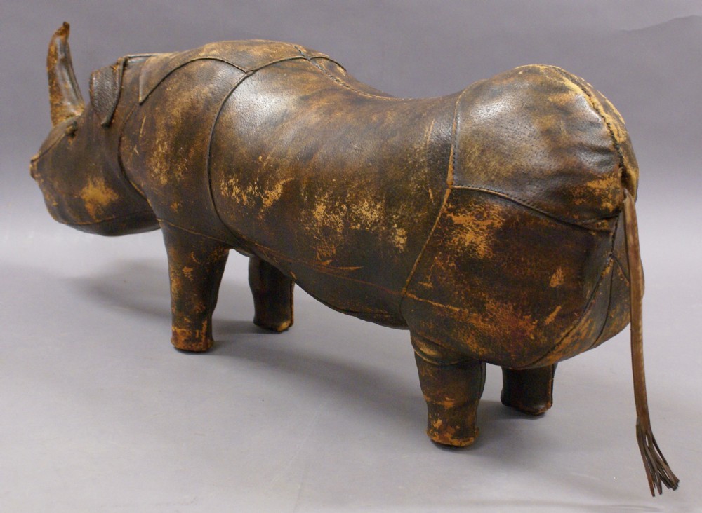 A Liberty's Leather 1920's  Rhino Footstool  View V