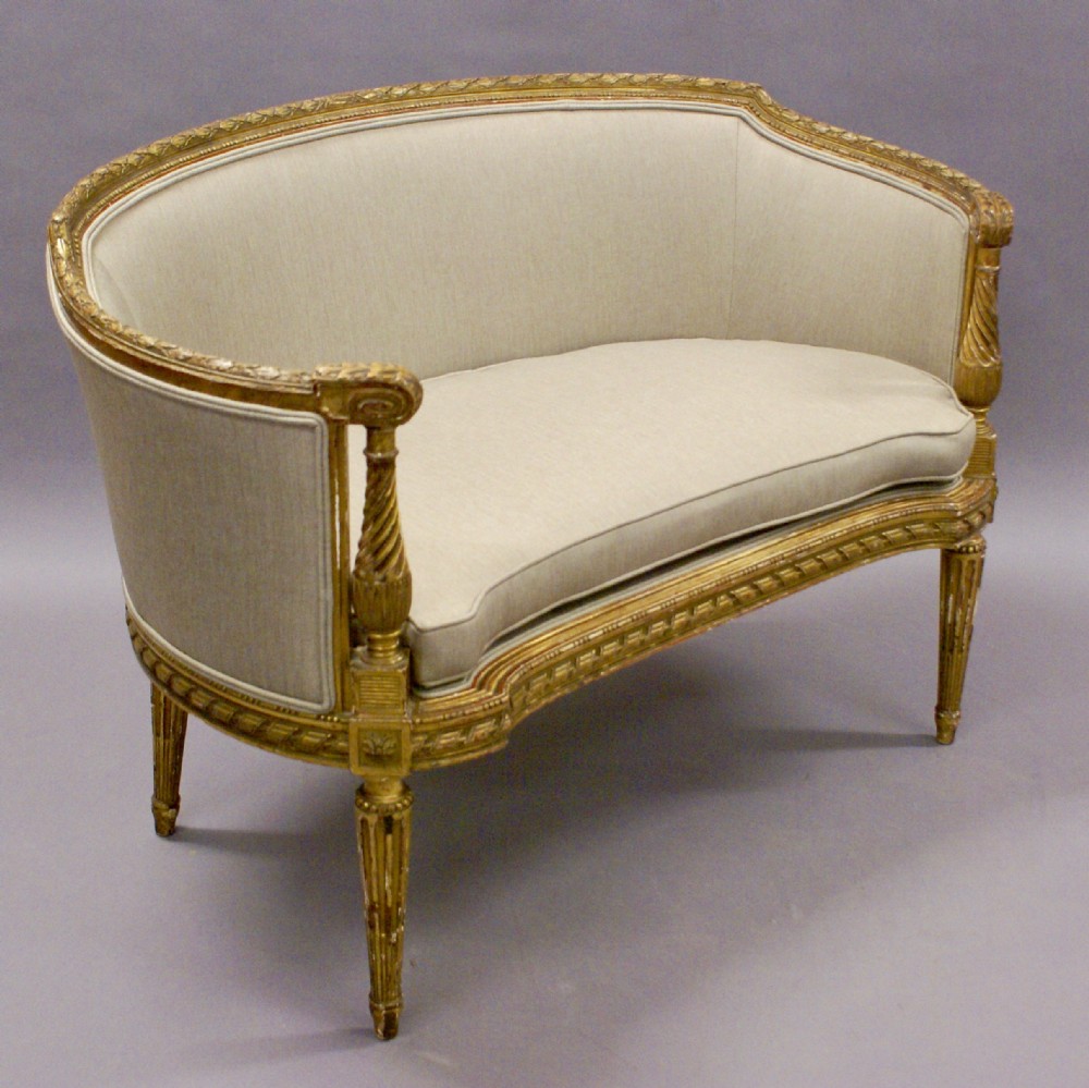 19th century French gilt wood sofa