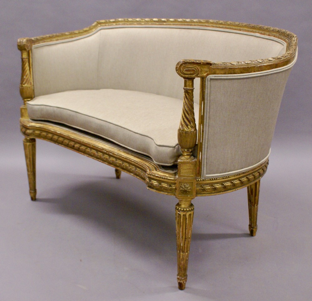 19th century French gilt wood sofa View II