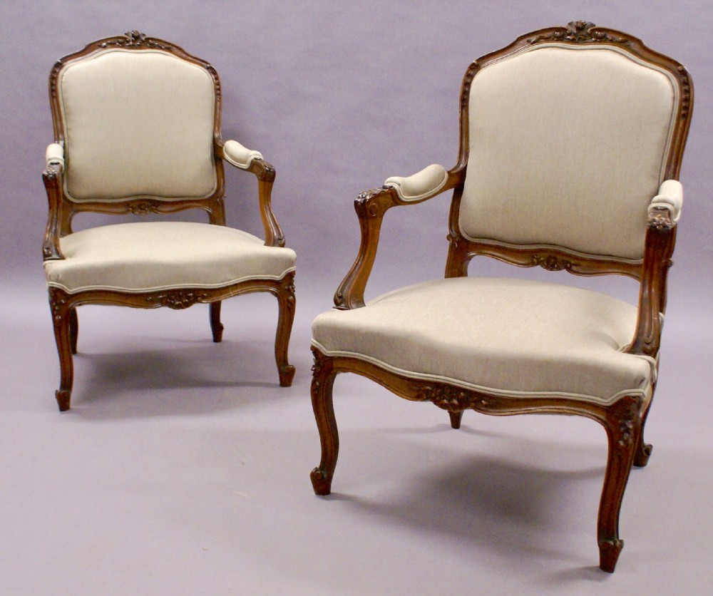 A fine pair of French fauteuil