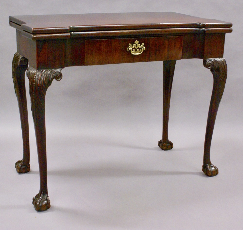 A George II mahogany card table View III