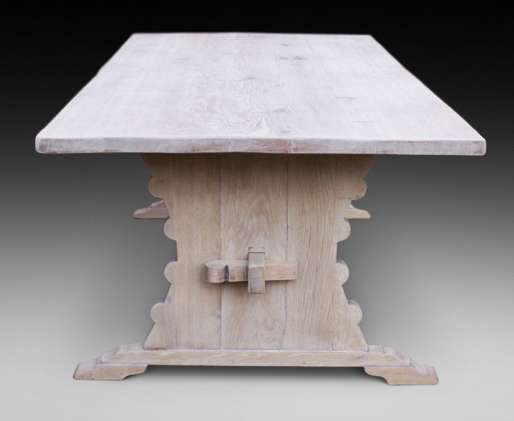 A large limed oak refectory table View IV