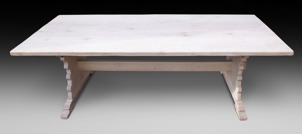 A large limed oak refectory table View V