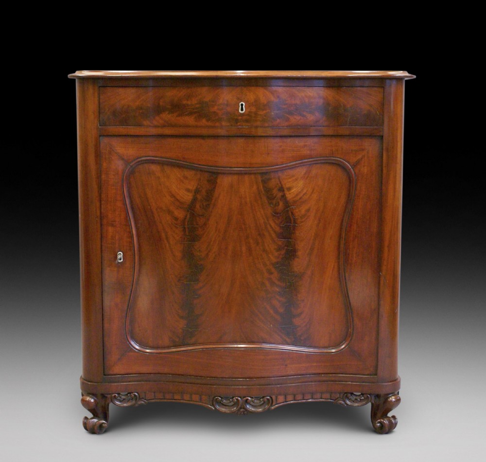 A flame mahogany side cabinet