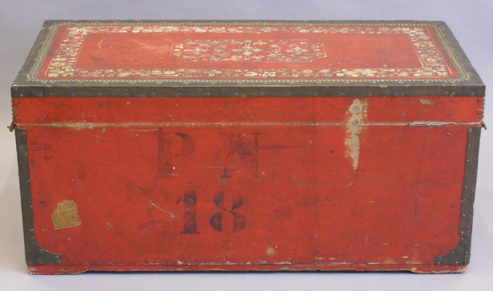 A leather and camphor, Chinese-Export Traveling Trunk View VIII