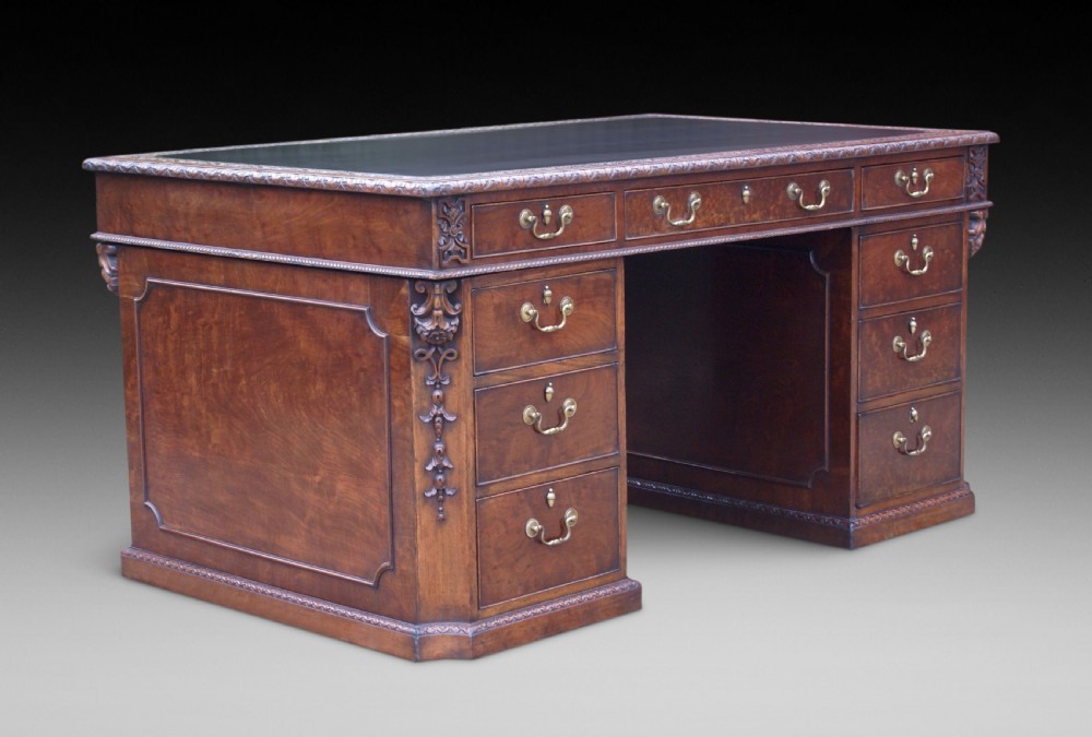 A Chippendale Revival partners desk