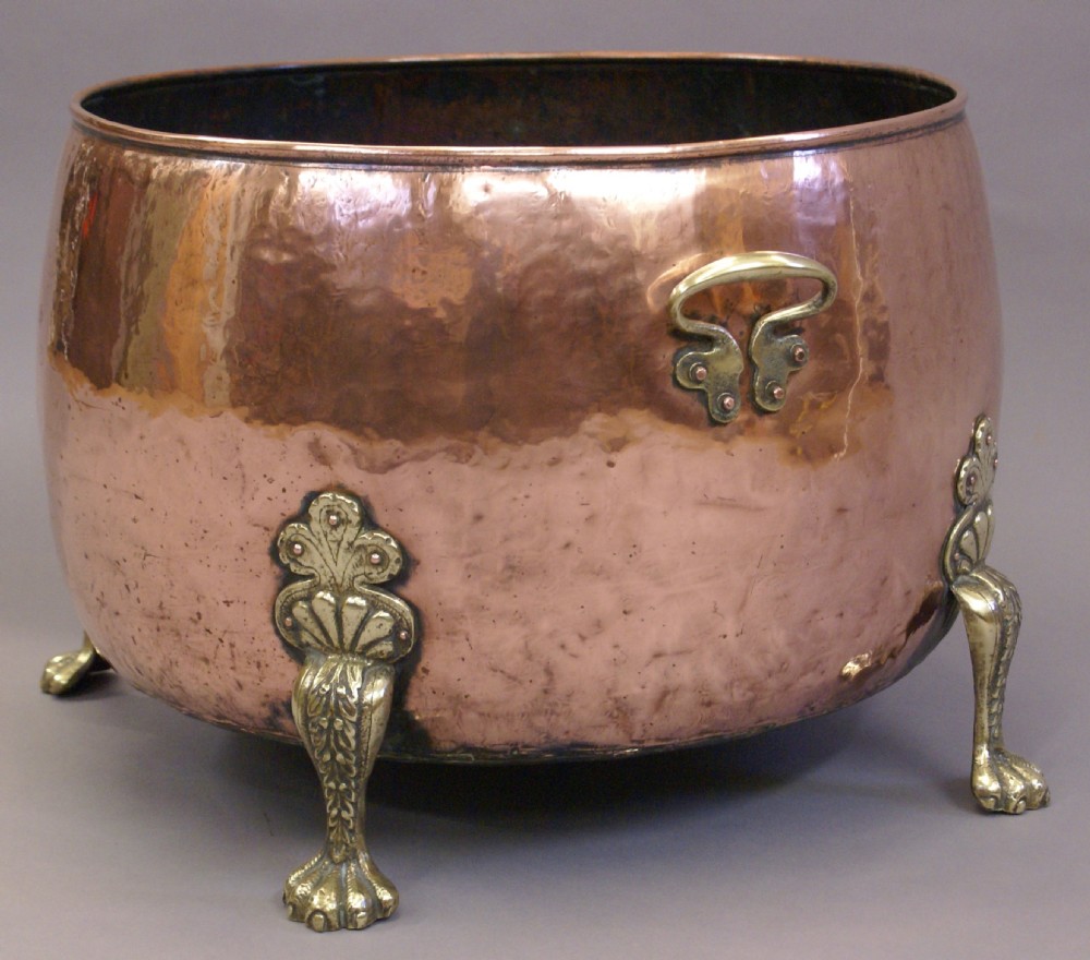 A superb copper & brass log bin View III